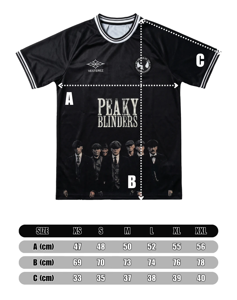 Tabla de medidas Vesterez Blinders tee