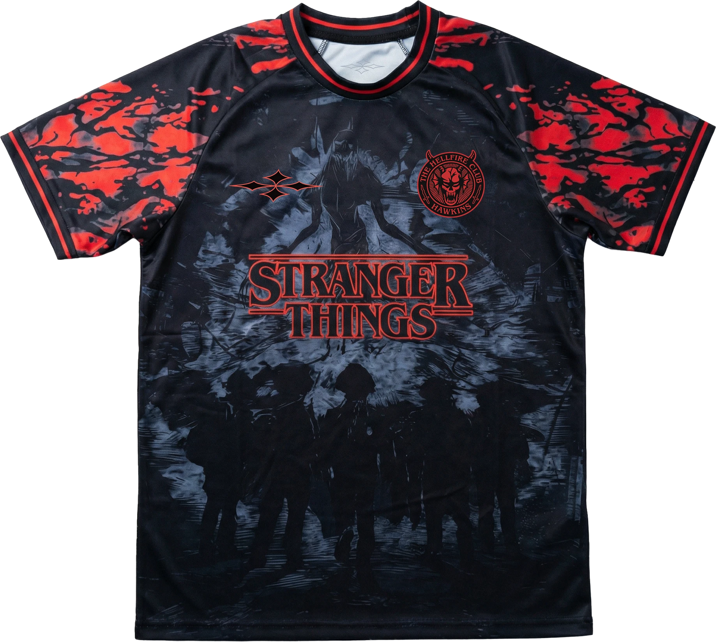 Stranger Things football shirt Hellfire Club black red - Vesterez