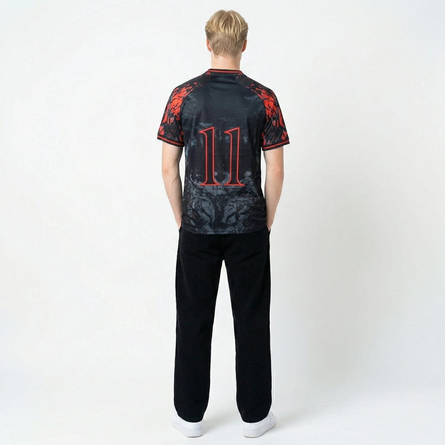 Stranger Things football shirt men back view - Vesterez