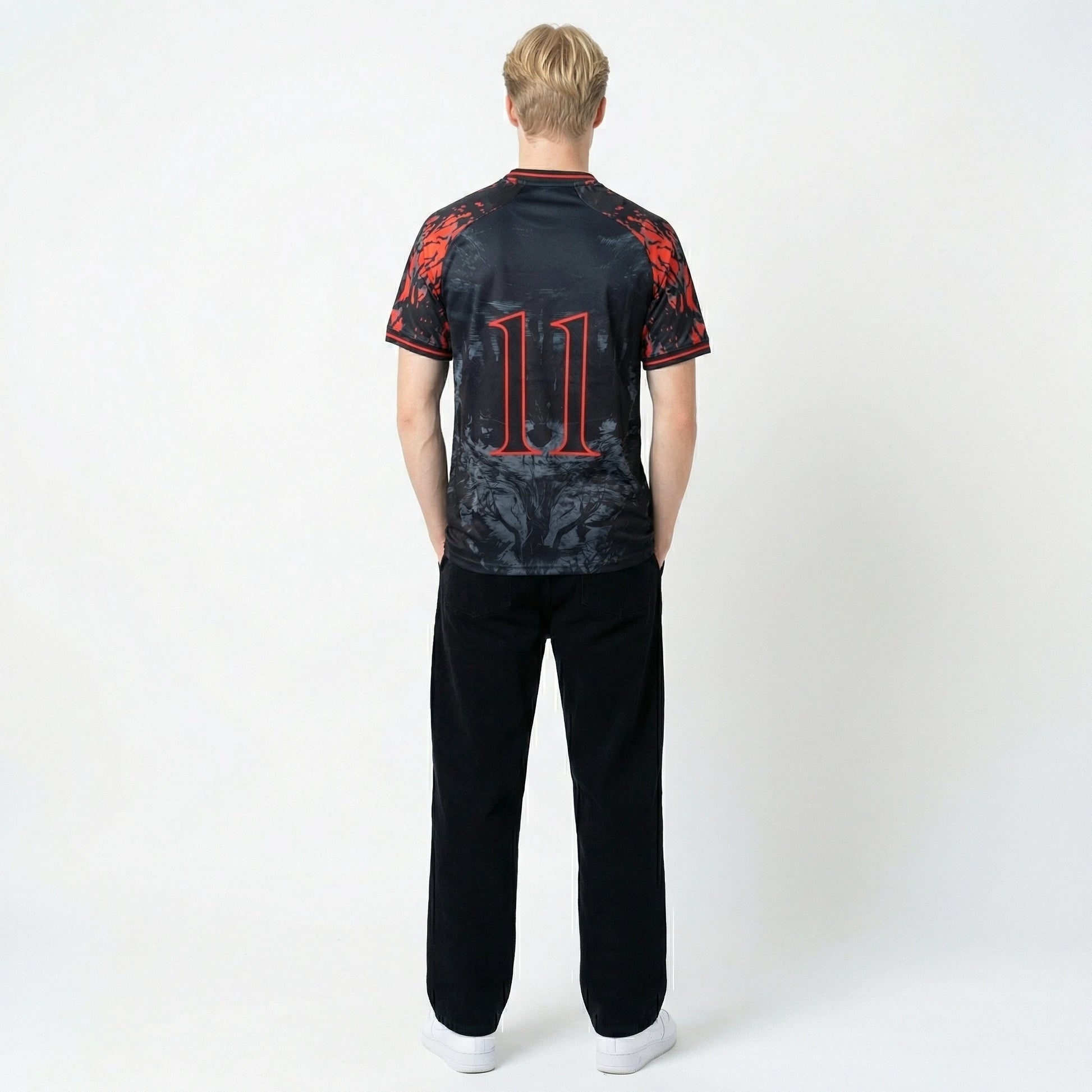 Stranger Things football shirt men back view - Vesterez