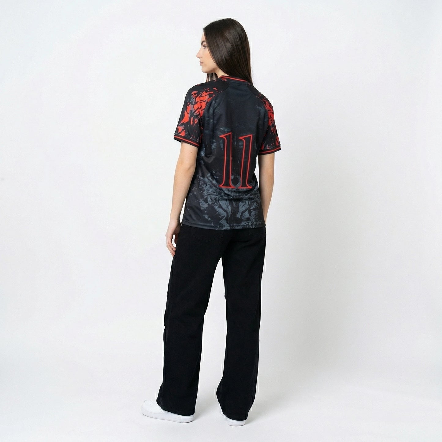 Stranger Things football shirt women back view - Vesterez
