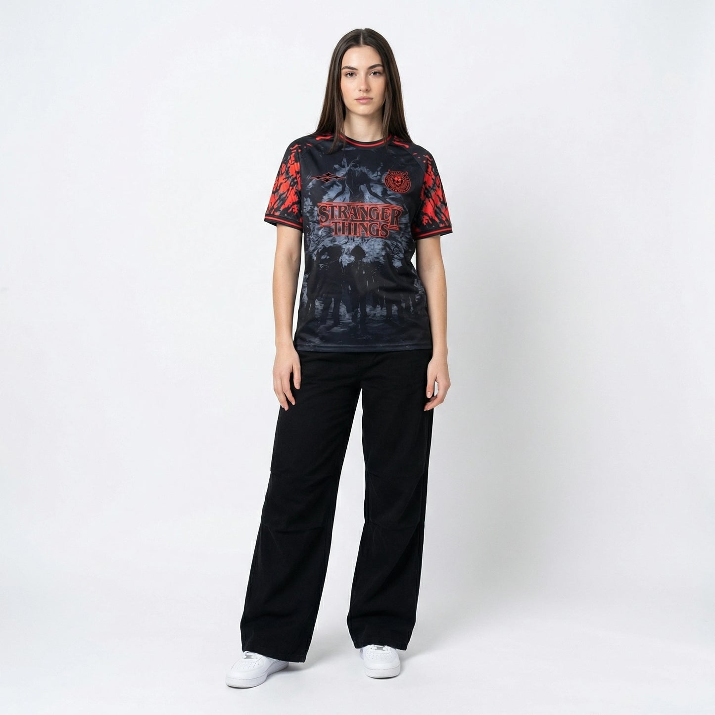 Stranger Things football shirt women front view - Vesterez