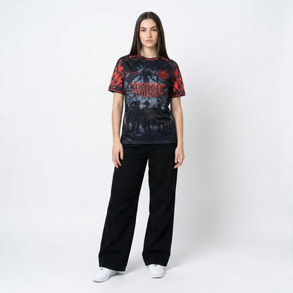 Stranger Things football shirt women front view - Vesterez