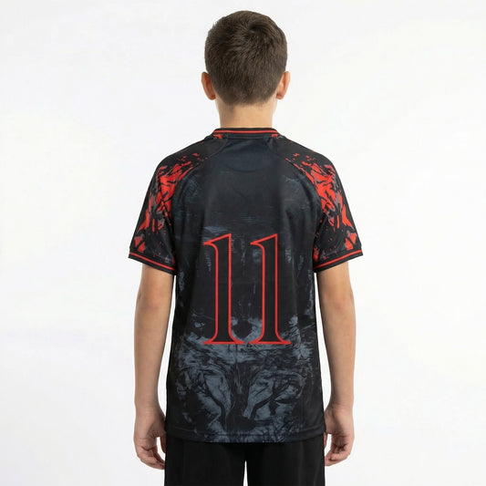 Stranger Things kids football shirt boy front view - Vesterez