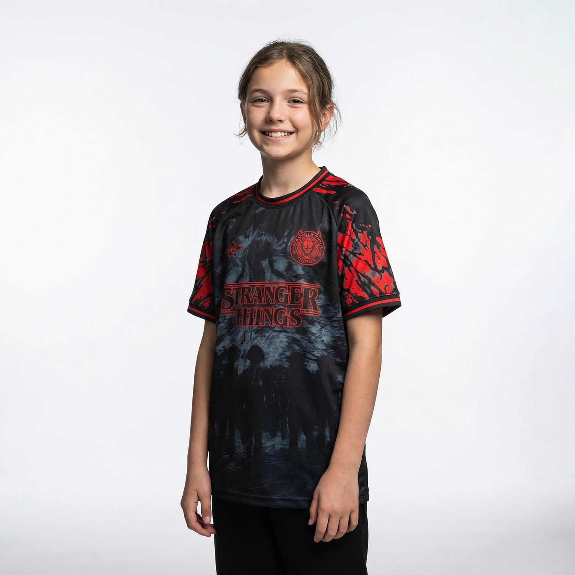 Stranger Things kids football shirt boy back view - Vesterez