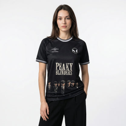 Peaky Blinders football shirt women front view - Vesterez